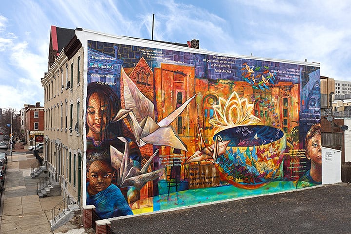 Mural on the side of a building